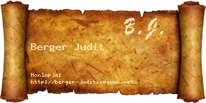 Berger Judit névjegykártya